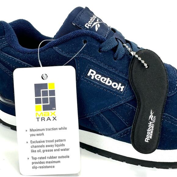Reebok Classic Sneaker Women Size 8 Navy Suede Memory Tech Harman Max Trax New - Picture 15 of 15